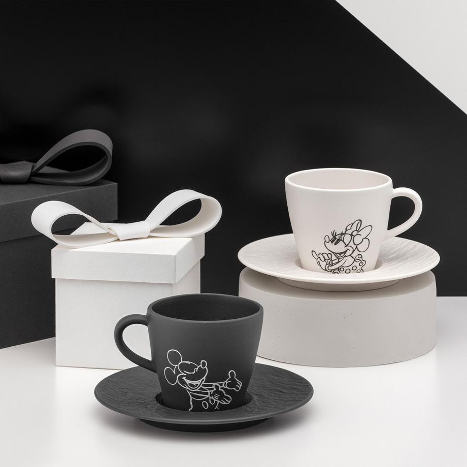 Villeroy&Boch Tazza da caffè con piattino, 4 pezzi Manufacture Rock - Mickey Mouse  