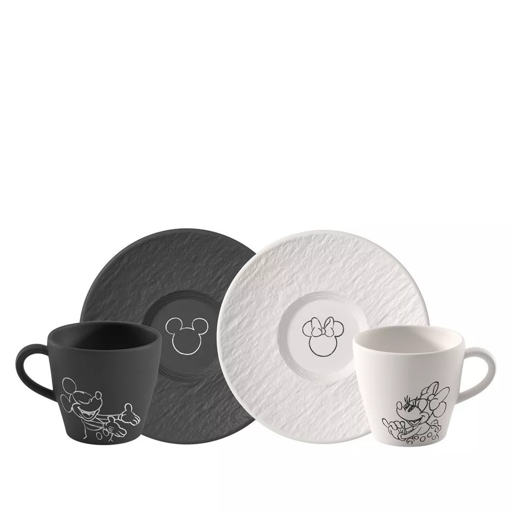 Manufacture Rock Mickey Mouse Kaffeetassen mit Untertassen 160 ml, 2 St.
