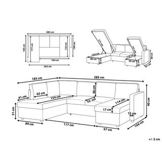 Beliani U-förmiges Sofa aus Polyester Modern KARRABO  