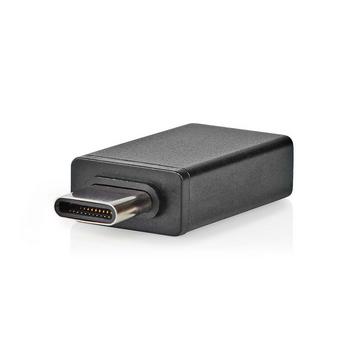 Adaptateur USB-C™ | USB 3.2 Gen 1 | USB-C™ mâle | USB-A femelle | 5 Gbps | OTG | Rond | Nickelé | Noir | Boîte