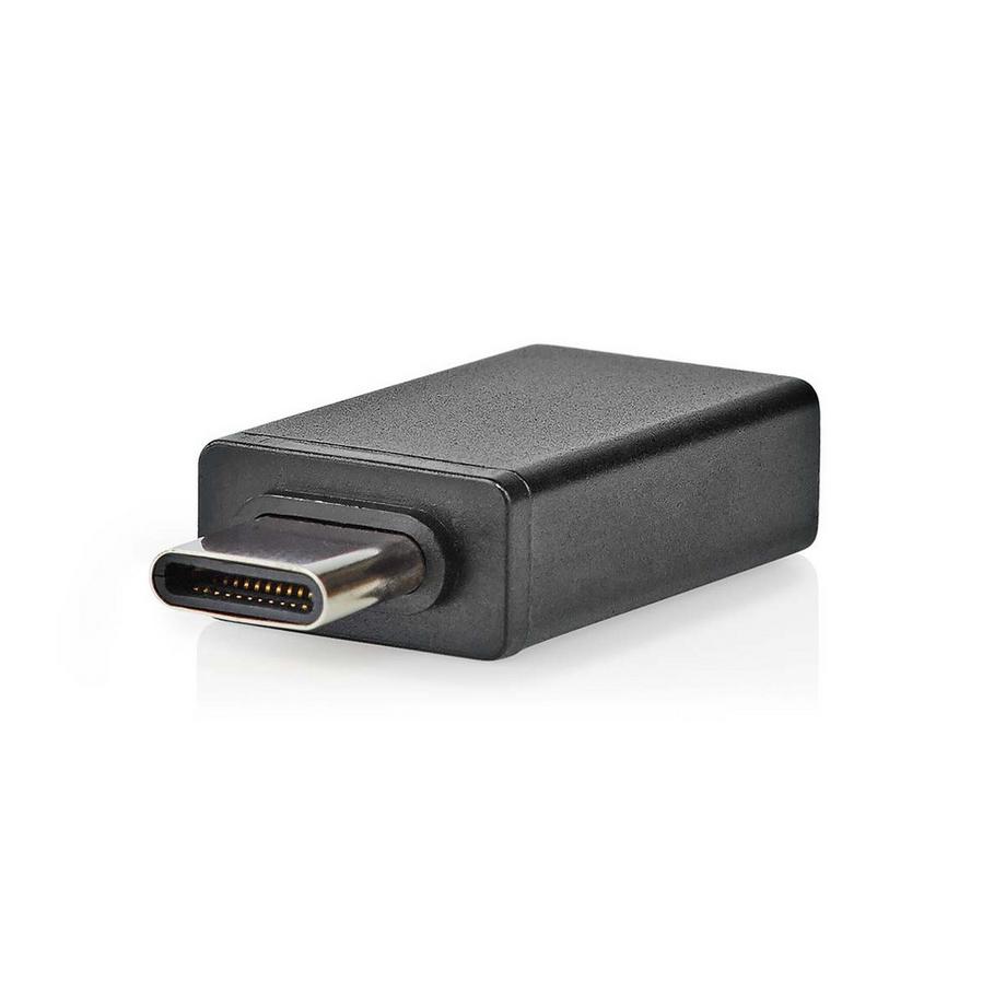 Nedis  Adaptateur USB-C™ | USB 3.2 Gen 1 | USB-C™ mâle | USB-A femelle | 5 Gbps | OTG | Rond | Nickelé | Noir | Boîte 