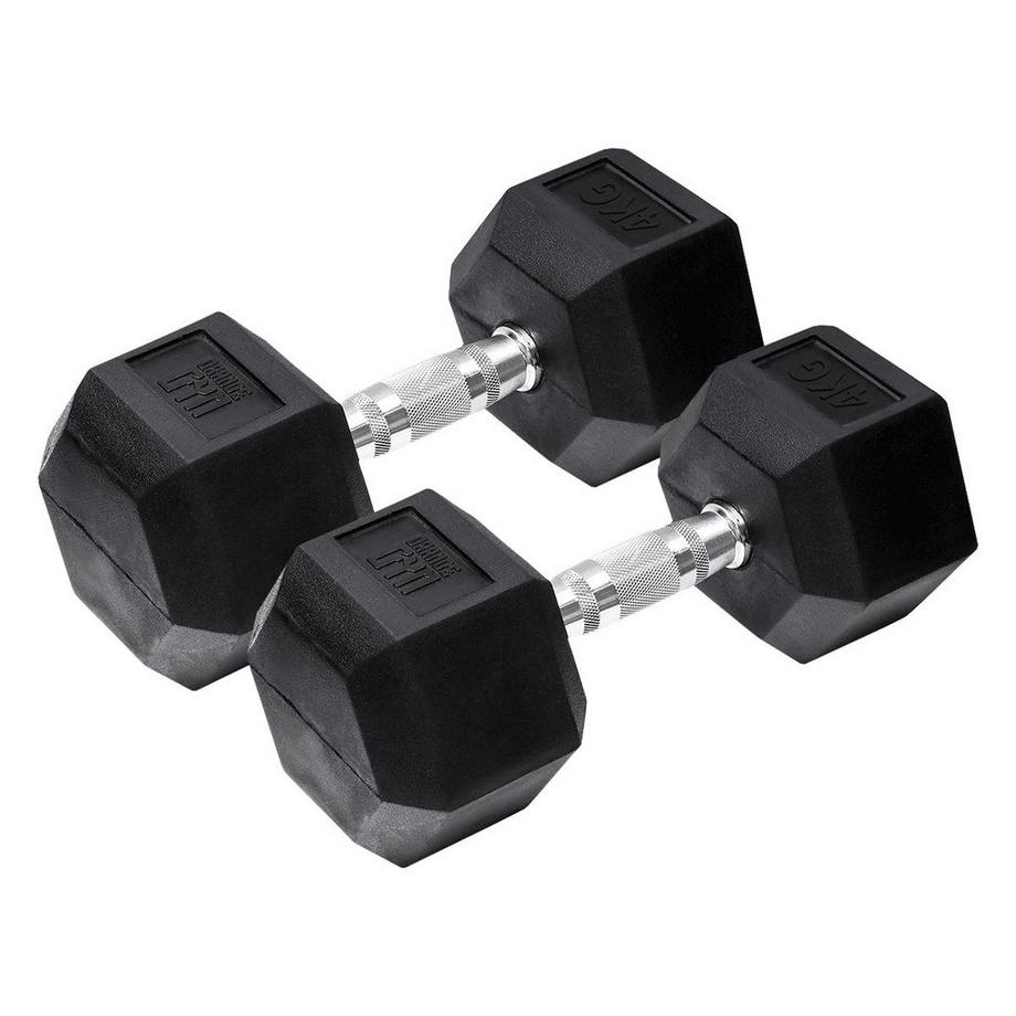 Northio  Hex-Hantel-Set mit gummibeschichteten Hanteln und verchromten Griffen 