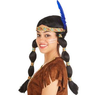 Tectake  Parrucca Indiana con trecce 