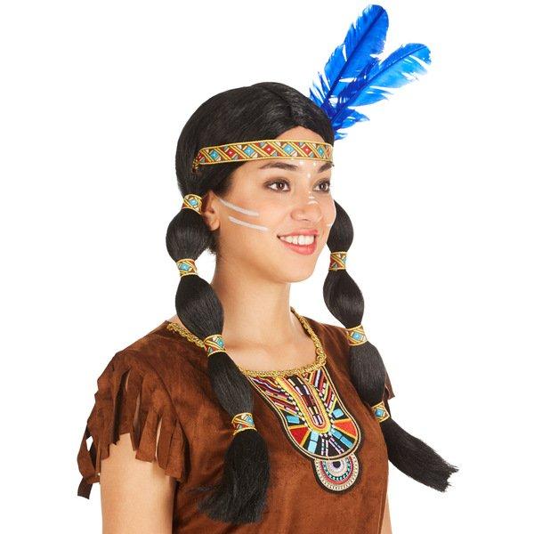 Tectake  Parrucca Indiana con trecce 