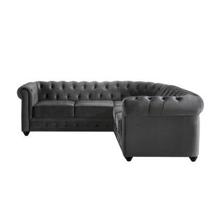 Vente-unique Ecksofa CHESTERFIELD Samt  