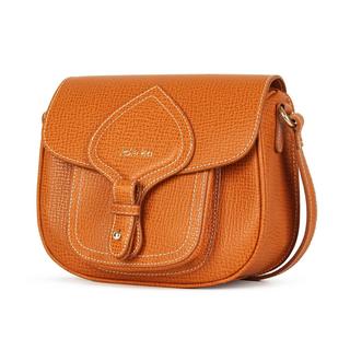 Kate Lee  Sac porté bandoulière en cuir  Petite gibecière Emelyne cognac 