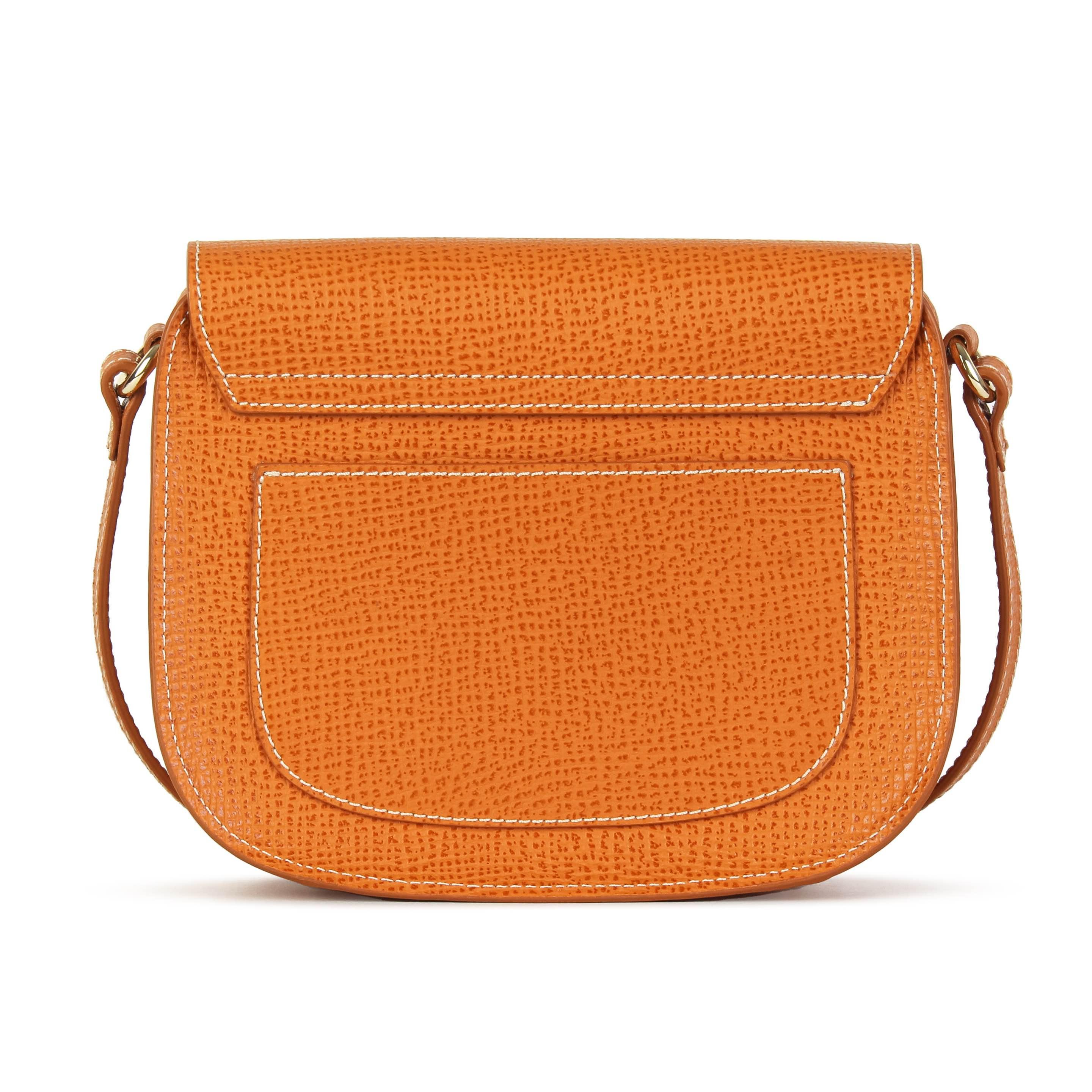 Kate Lee  Sac porté bandoulière en cuir  Petite gibecière Emelyne cognac 