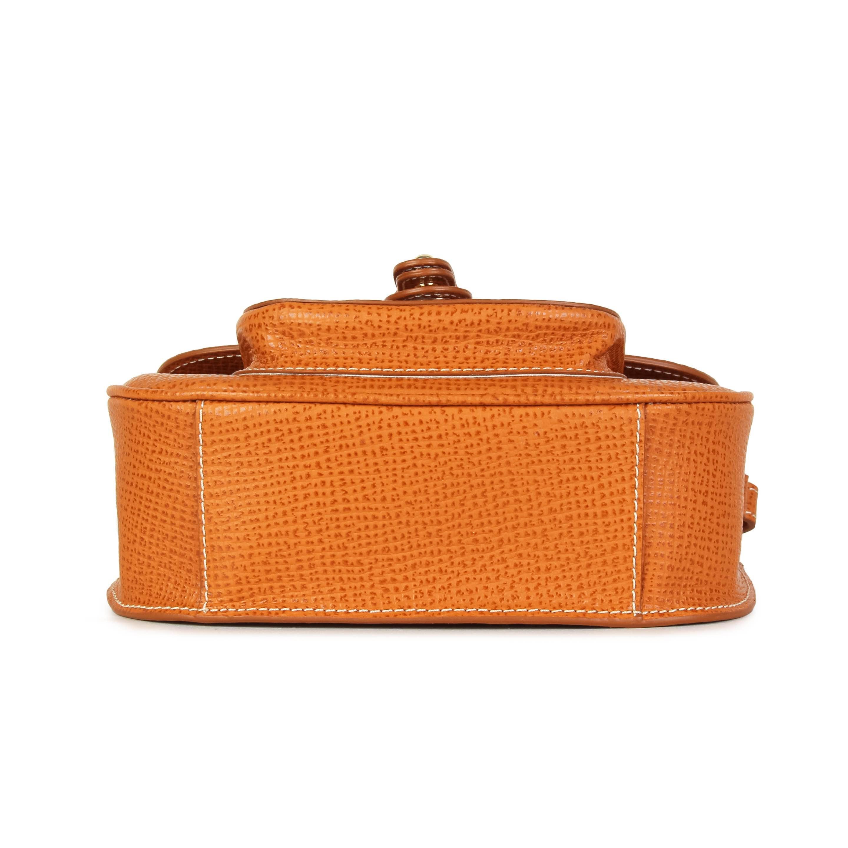 Kate Lee  Sac porté bandoulière en cuir  Petite gibecière Emelyne cognac 