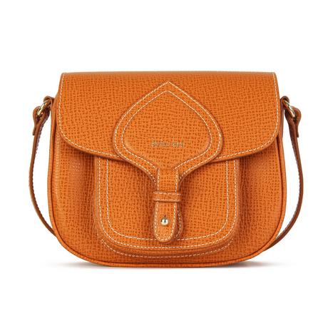 Kate Lee  Sac porté bandoulière en cuir  Petite gibecière Emelyne cognac 