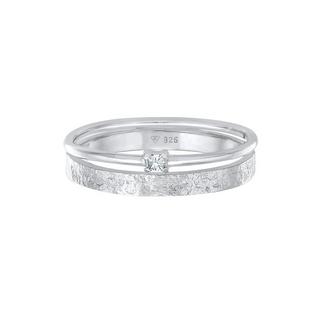 Elli  Bague Femmes Pile De 2 Solitaire Avec Cristal De Verre 