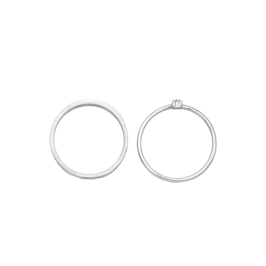 Elli  Bague Femmes Pile De 2 Solitaire Avec Cristal De Verre 