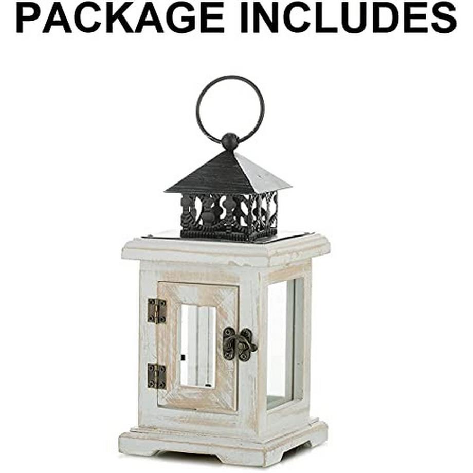 Alopini Holz Laterne Kerzenhalter Laterne Garten Laterne - Dekorative rustikale Distressed Vintage  