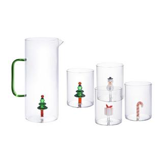Vente-unique Pichet + Lot de 4 verres avec motifs de Noël - SCOPA  