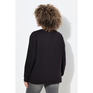 Ulla Popken Oversized Pailletten Rundhals Langarm Sweatshirt  