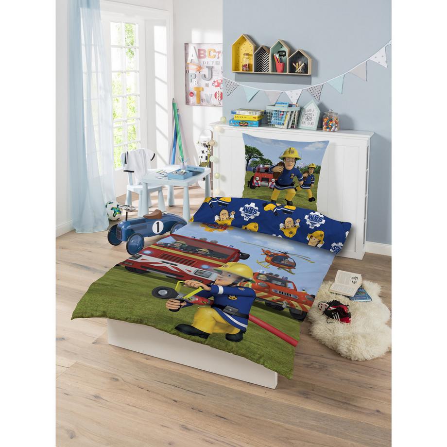SkyBrands A/S Feuerwehr Sam Set de linge de lit  