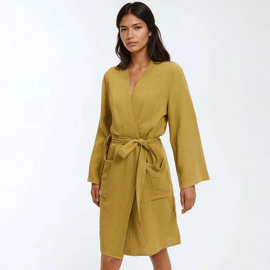 Peignoir kimono en gaze de coton