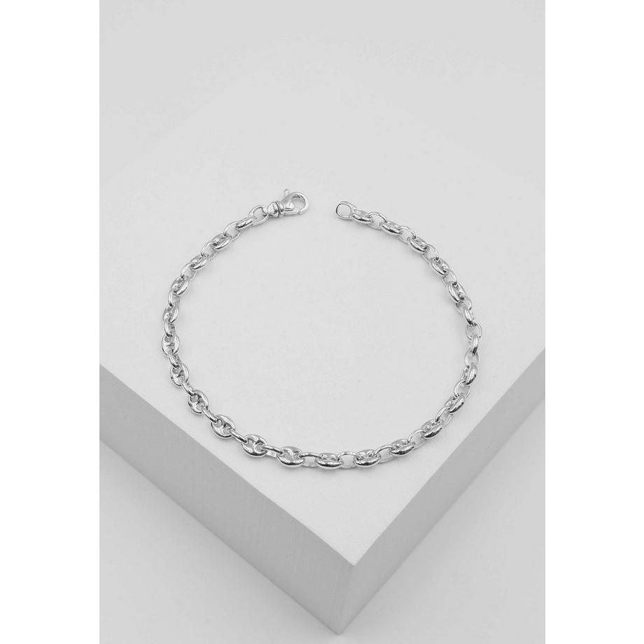 MUAU Schmuck  Bracelet Schiffsanker Bracelet Weissgold 750, 19cm, 4.5mm 