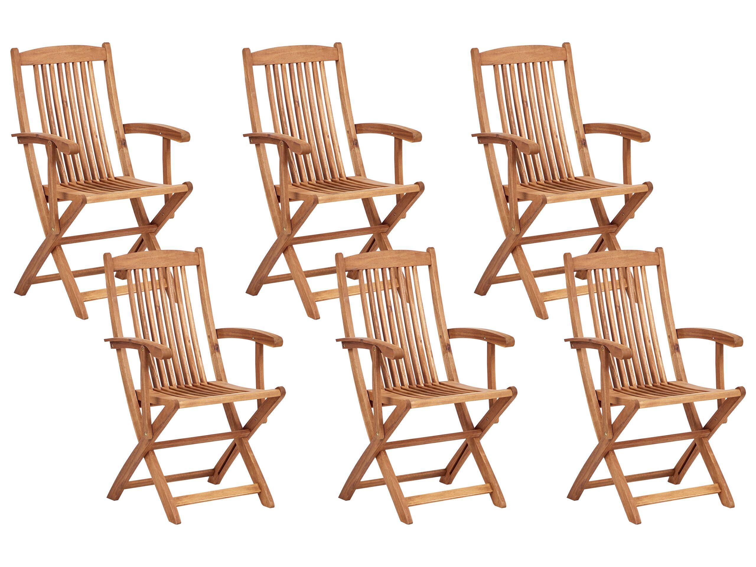 Beliani Set da pranzo per giardino con sedie en Legno d'acacia Rustico MAUI II  