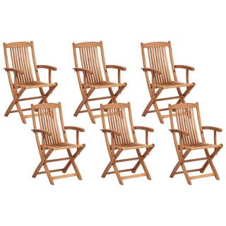 Beliani Set da pranzo per giardino con sedie en Legno d'acacia Rustico MAUI II  