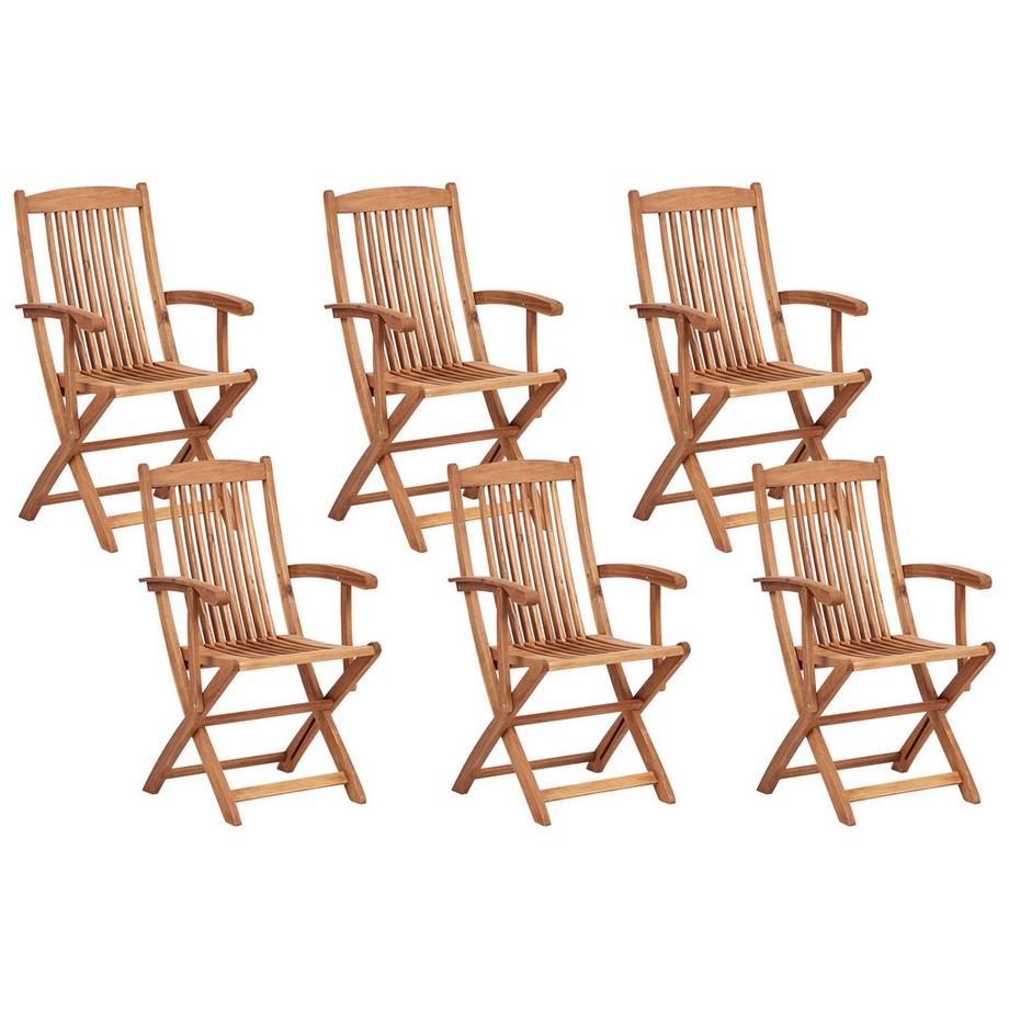 Beliani Gartentisch mit Stühlen aus Akazienholz Rustikal MAUI II  