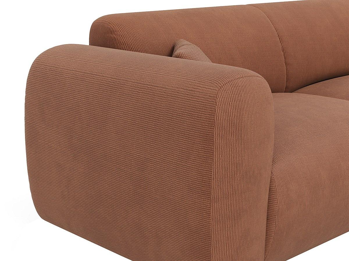 Maison Céphy Grand canapé d'angle droit en tissu texturé terracotta POGNI de Maison Céphy  