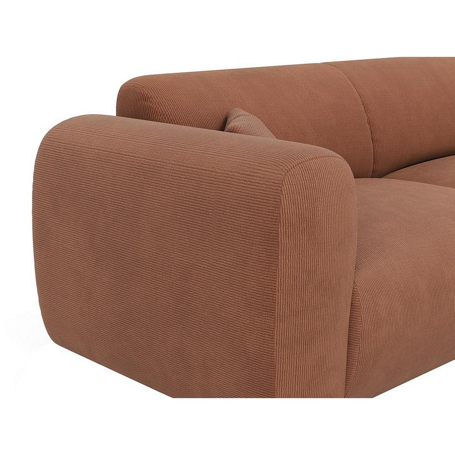 Maison Céphy Grand canapé d'angle droit en tissu texturé terracotta POGNI de Maison Céphy  