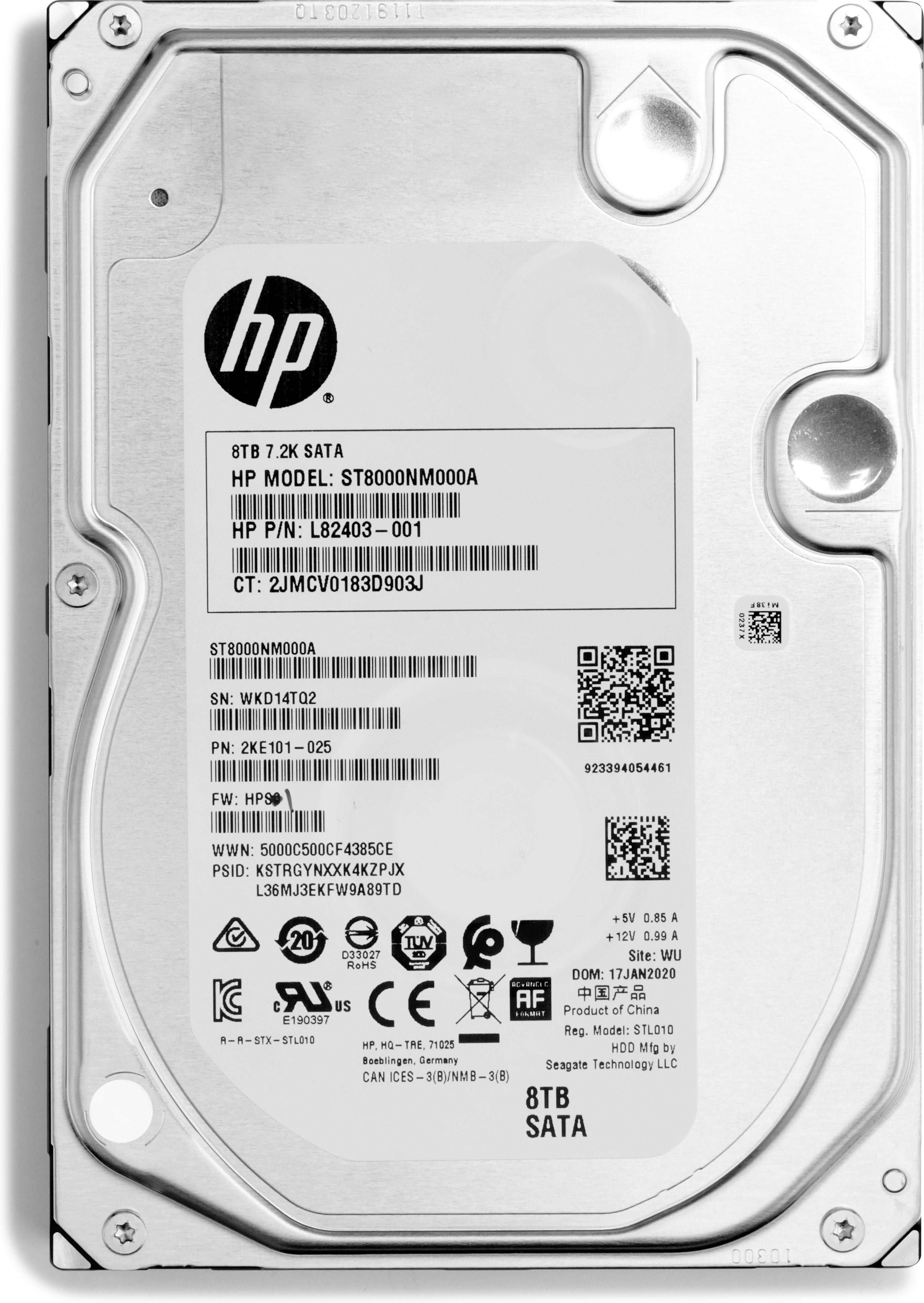 Hewlett-Packard  8TB 7200RPM SATA 3.5in Enterprise disque dur 8 To 7200 tr/min 3.5" 