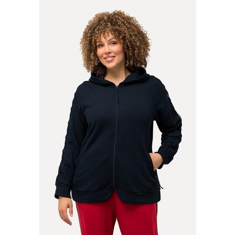 Ulla Popken  Hoodie-Jacke, Zierseil, Kapuze, Sweatjacke, Zipptaschen 