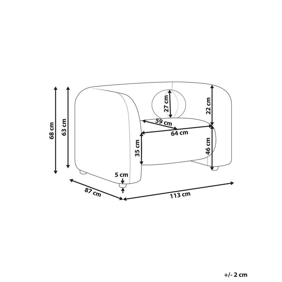 Beliani Sessel aus Bouclé Retro LEIREN  