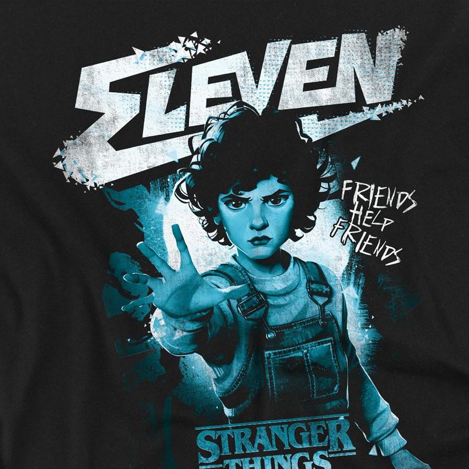 Stranger Things Maglietta Manica Lunga con Grafica Undici  