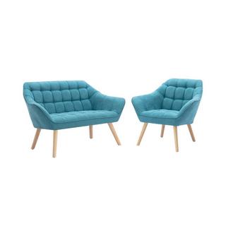 Vente-unique Canapé 2 places fauteuil en tissu CASERTA  