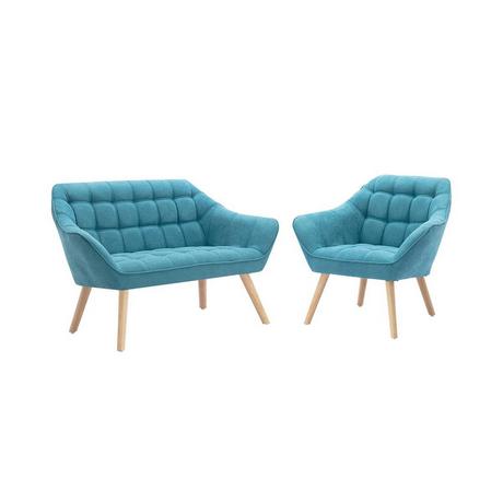 Vente-unique Canapé 2 places fauteuil en tissu CASERTA  