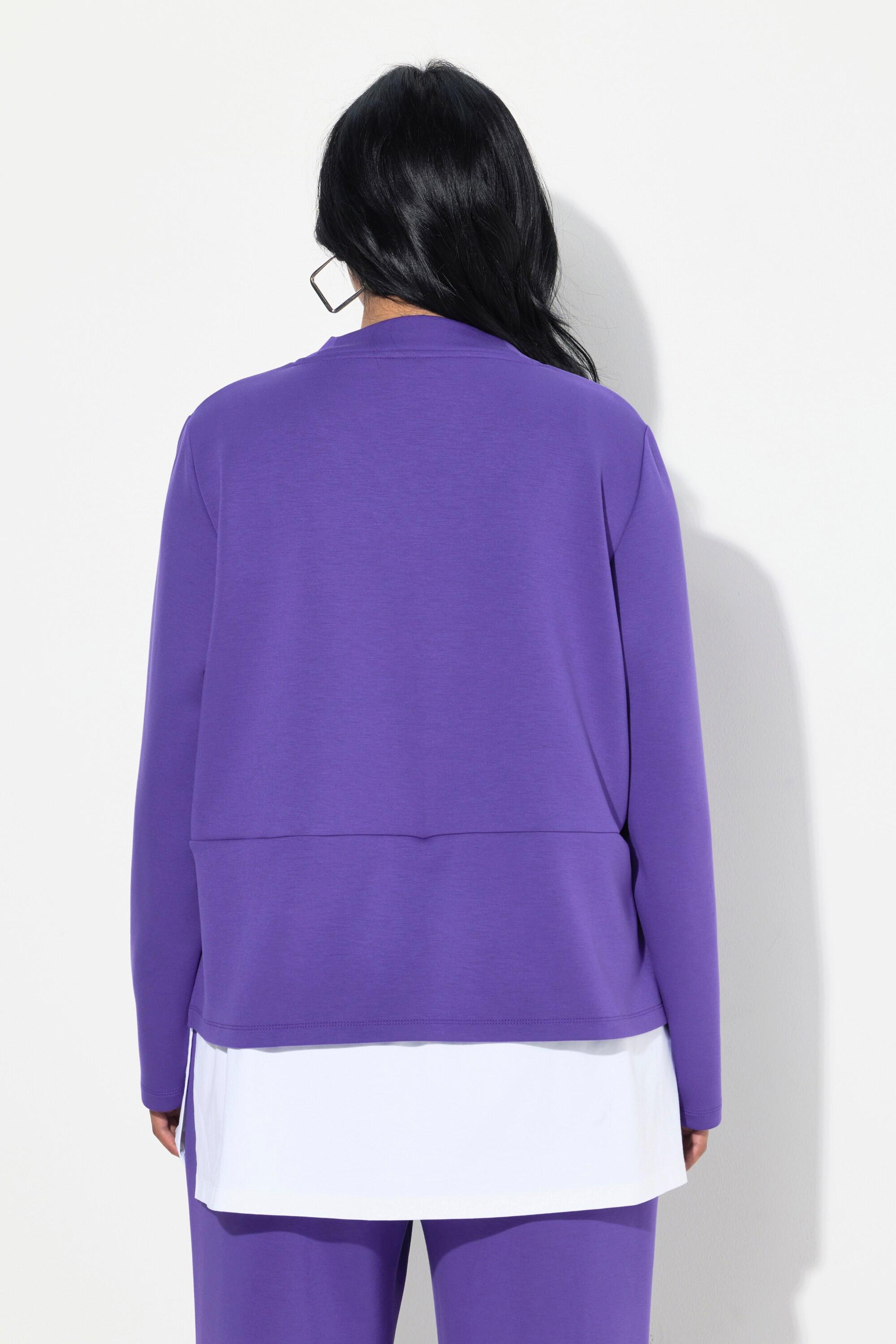 Ulla Popken Felpa Inserto Blusa Scollo a V Maniche Lunghe  