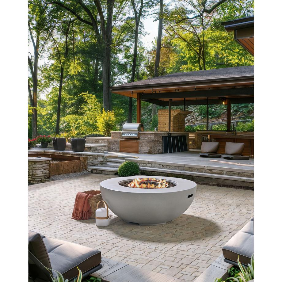 Beliani  Gas-Feuerstelle aus Glasfaserverstärkter Beton (GRC) SURTSEY 