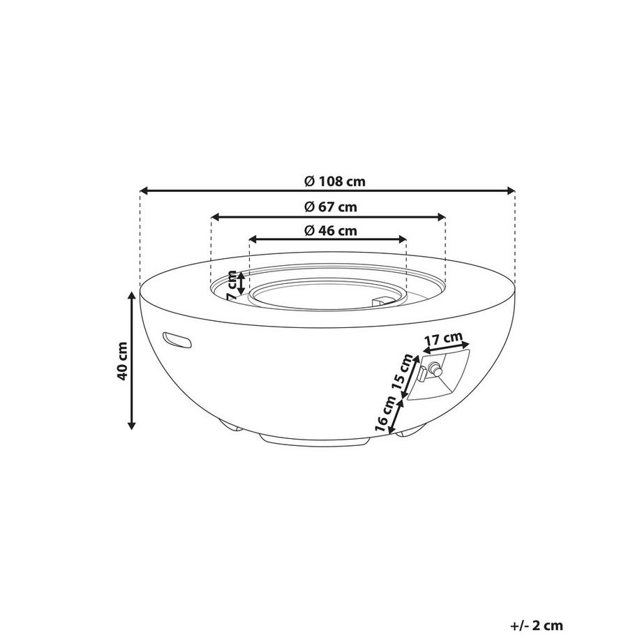 Beliani  Gas-Feuerstelle aus Glasfaserverstärkter Beton (GRC) SURTSEY 