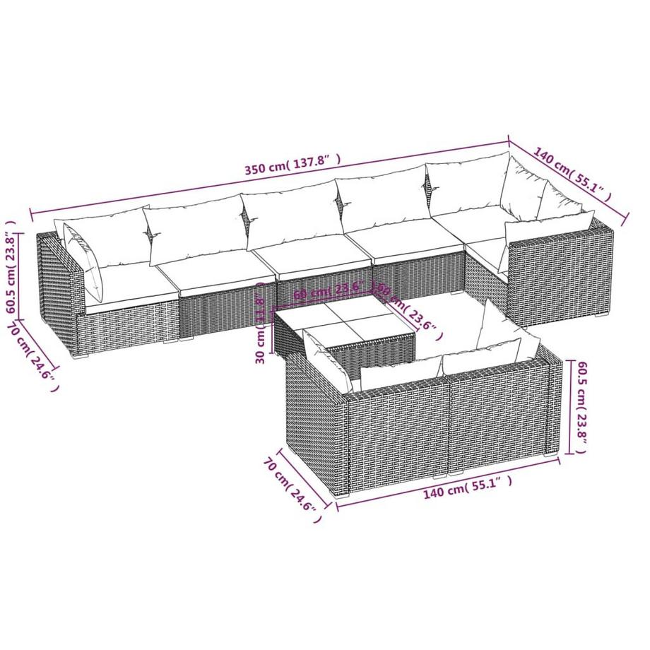 VidaXL set salotto da giardino  