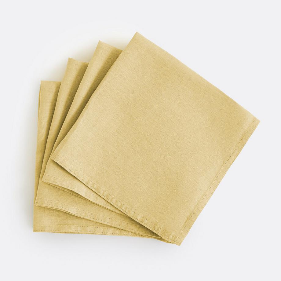 Lot de 4 serviettes de table lin lavé Victorine