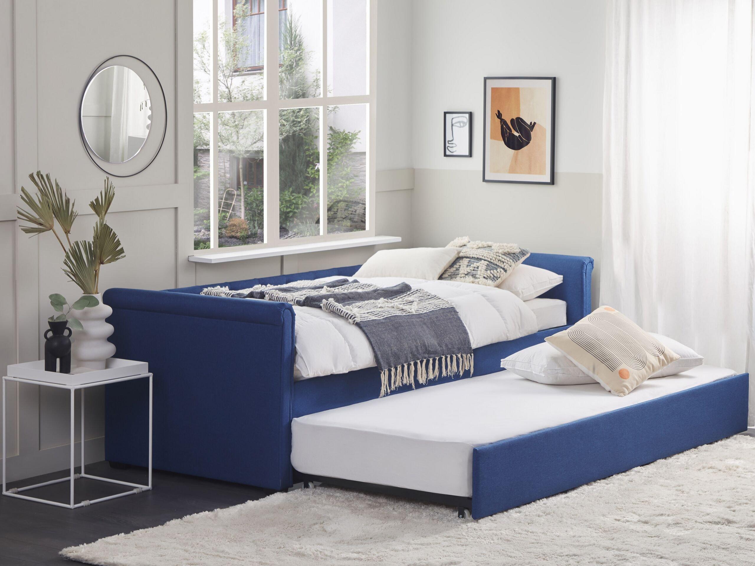 Beliani Letto con rete a doghe en Poliestere Glamour LIBOURNE  