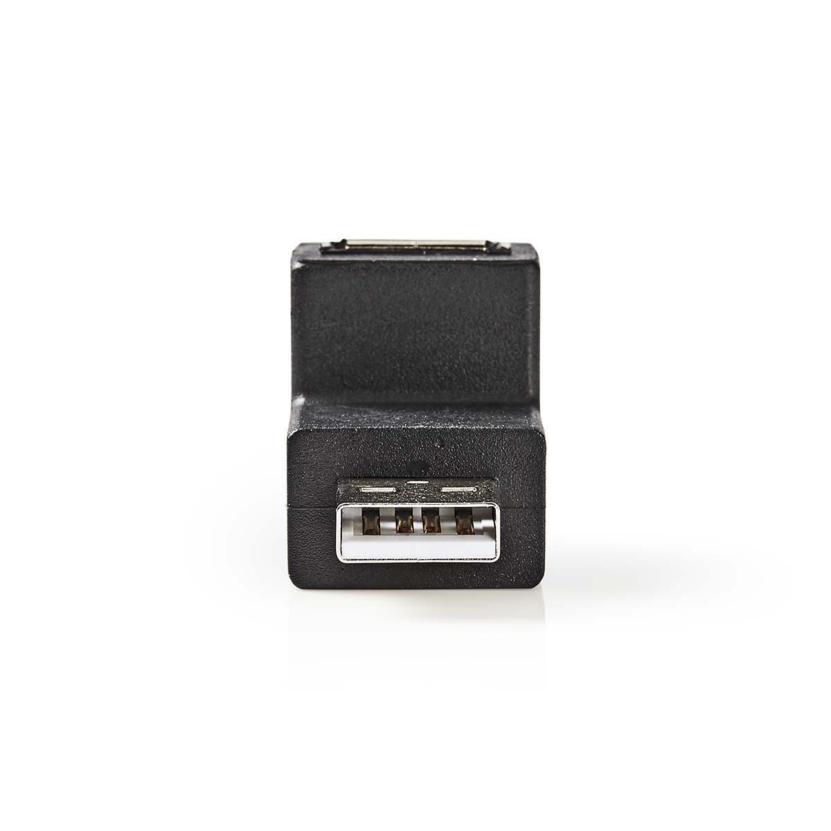 Nedis  USB-A Adapter | USB 2.0 | USB-A Stecker | USB-A Buchse | 480 Mbps | Rund | Vernickelt | PVC | Schwarz | Box 