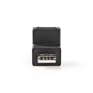 Nedis  USB-A Adapter | USB 2.0 | USB-A Stecker | USB-A Buchse | 480 Mbps | Rund | Vernickelt | PVC | Schwarz | Box 