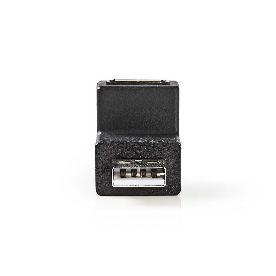 Nedis  Adattatore USB-A | USB 2.0 | USB-A maschio | USB-A femmina | 480 Mbps | Rotondo | Nichelato | PVC | Nero | Scatola 