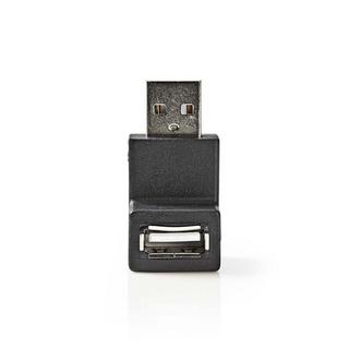 Nedis  USB-A Adapter | USB 2.0 | USB-A Stecker | USB-A Buchse | 480 Mbps | Rund | Vernickelt | PVC | Schwarz | Box 