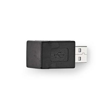 Adaptateur USB-A | USB 2.0 | USB-A mâle | USB-A femelle | 480 Mbps | Rond | Nickelé | PVC | Noir | Boîte