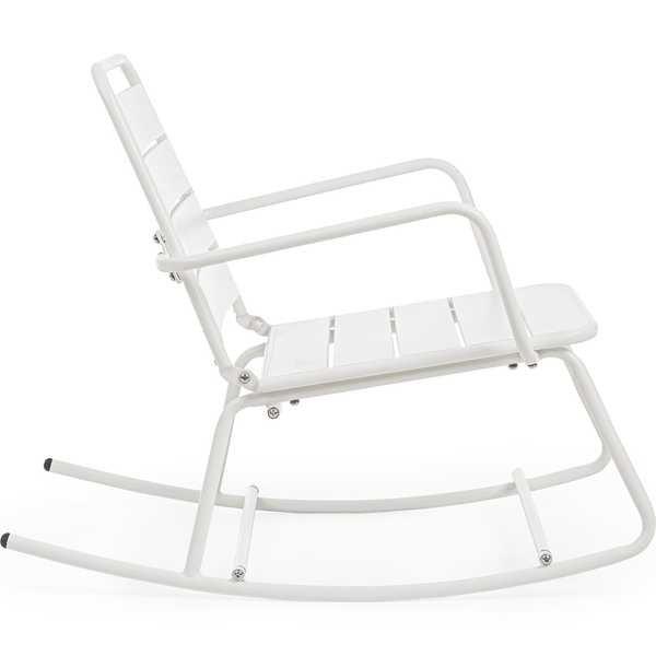 mutoni Chaise berçante de jardin Lillian blanc  