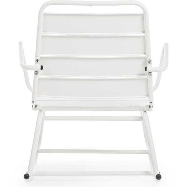 mutoni Chaise berçante de jardin Lillian blanc  