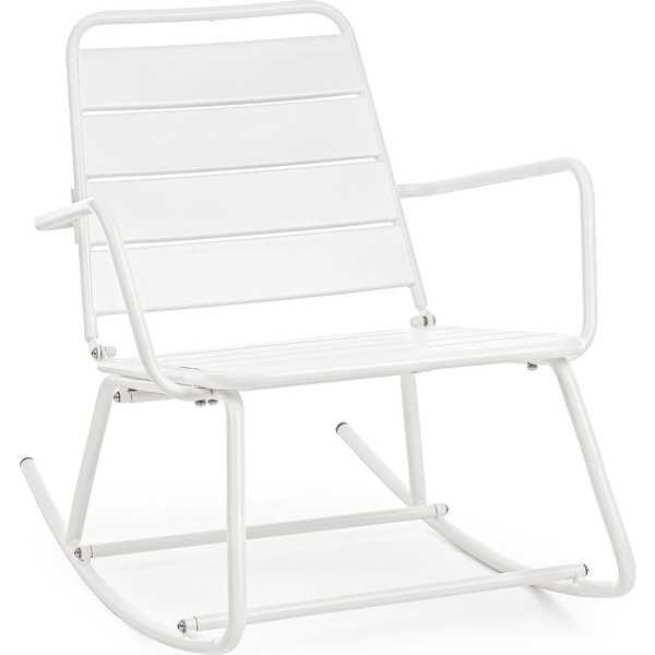 mutoni Chaise berçante de jardin Lillian blanc  