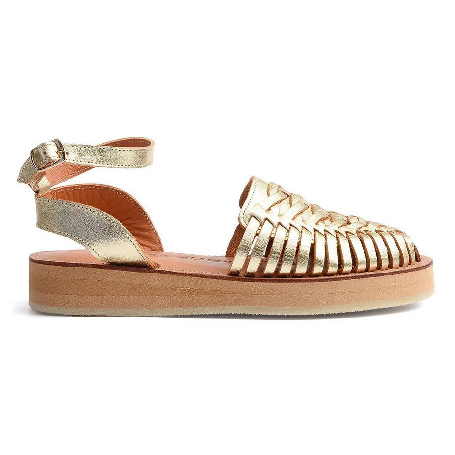 MAPACHE LOMA Sandali Platform in Pelle Metallizzata  