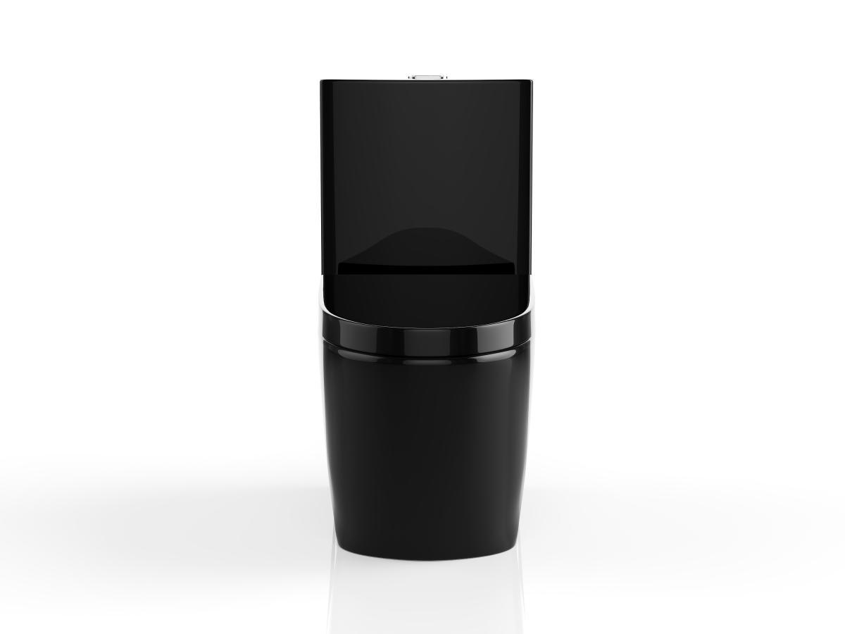 Vente-unique Stand-WC aus Keramik - Schwarz Hochglanz - NAGILAM  