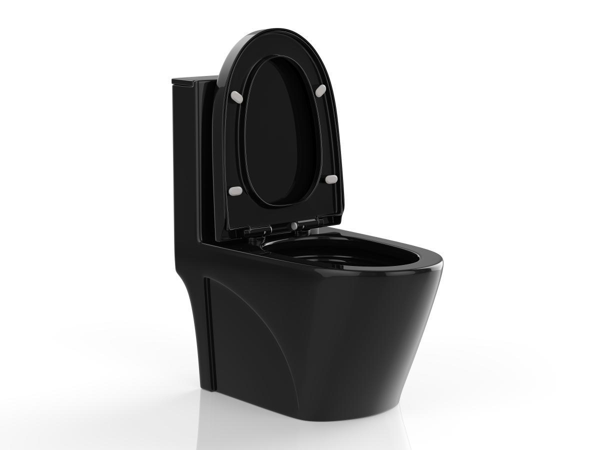 Vente-unique Stand-WC aus Keramik - Schwarz Hochglanz - NAGILAM  