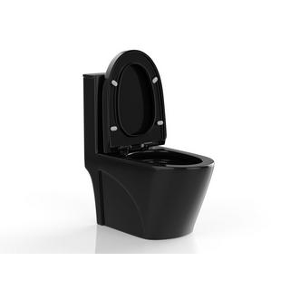 Vente-unique Stand-WC aus Keramik - Schwarz Hochglanz - NAGILAM  